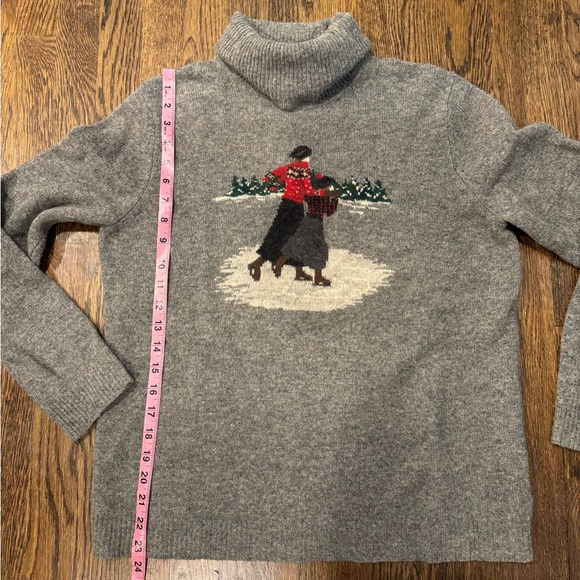 Vintage Lauren Ralph Lauren LRL Lambswool Sled Christmas Turtleneck Sweater L - Picture 3 of 9